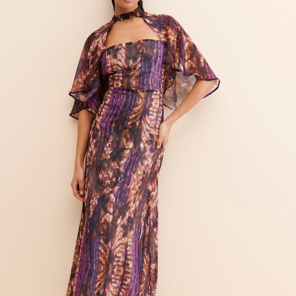 Laagam Renata Cape Maxi Dress